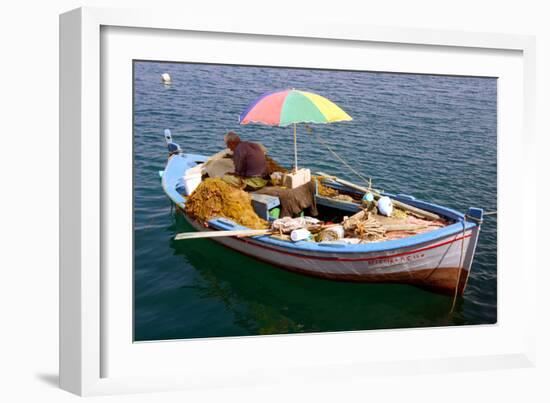 Fishing Boat, Sami, Kefalonia, Greece-Peter Thompson-Framed Photographic Print