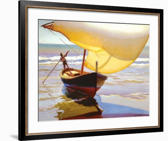 Fishing Boat, Spain-Arthur Rider-Framed Art Print