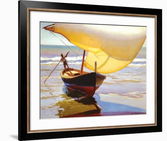 Fishing Boat, Spain-Arthur Rider-Framed Art Print