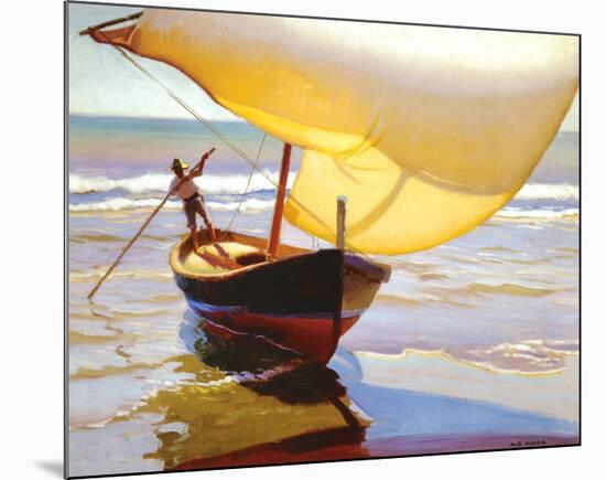 Fishing Boat, Spain-Arthur Rider-Mounted Art Print