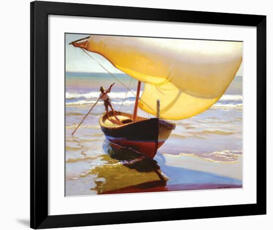 Fishing Boat, Spain-Arthur Rider-Framed Art Print