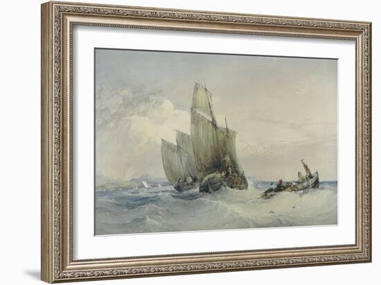 Fishing Boats, 19th Century-Charles Bentley-Framed Giclee Print