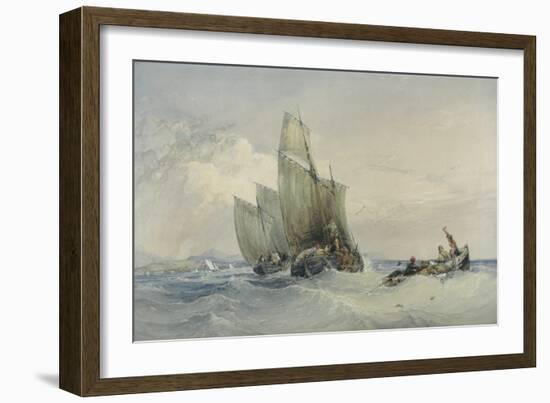 Fishing Boats, 19th Century-Charles Bentley-Framed Giclee Print