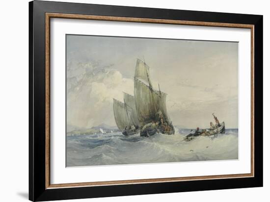 Fishing Boats, 19th Century-Charles Bentley-Framed Giclee Print