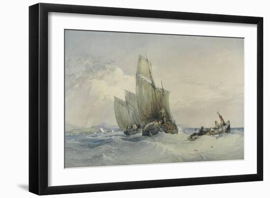 Fishing Boats, 19th Century-Charles Bentley-Framed Giclee Print