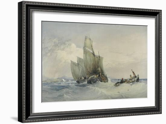 Fishing Boats, 19th Century-Charles Bentley-Framed Giclee Print