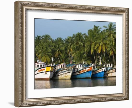 Fishing Boats Along the Backwaters, Near Alappuzha (Alleppey), Kerala, India, Asia-Stuart Black-Framed Photographic Print