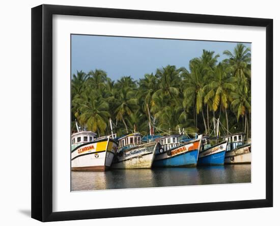 Fishing Boats Along the Backwaters, Near Alappuzha (Alleppey), Kerala, India, Asia-Stuart Black-Framed Photographic Print