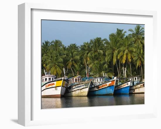 Fishing Boats Along the Backwaters, Near Alappuzha (Alleppey), Kerala, India, Asia-Stuart Black-Framed Photographic Print