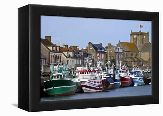 Fishing Boats and Harbour, Normandy-Guy Thouvenin-Framed Premier Image Canvas