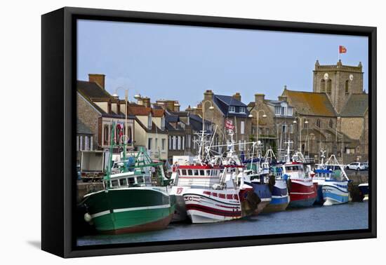 Fishing Boats and Harbour, Normandy-Guy Thouvenin-Framed Premier Image Canvas