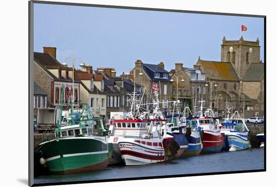Fishing Boats and Harbour, Normandy-Guy Thouvenin-Mounted Photographic Print