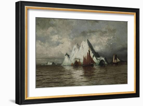 Fishing Boats and Icebergs-William Bradford-Framed Giclee Print