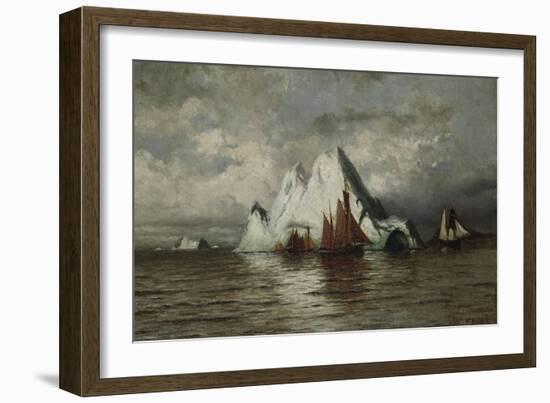 Fishing Boats and Icebergs-William Bradford-Framed Giclee Print