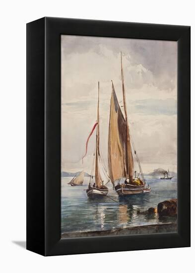 Fishing Boats and Steamship-Giacinto Gigante-Framed Premier Image Canvas