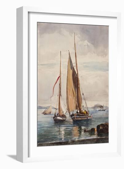 Fishing Boats and Steamship-Giacinto Gigante-Framed Giclee Print