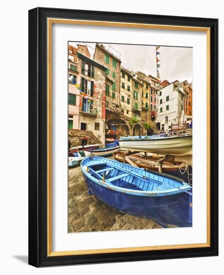 Fishing Boats are Parked in Streets Each Night, Manarola, Cinque Terre, Tuscany, Italy-Richard Duval-Framed Photographic Print