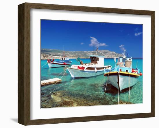 Fishing Boats at Anopi Beach, Karpathos, Dodecanese, Greek Islands, Greece, Europe-Sakis Papadopoulos-Framed Photographic Print