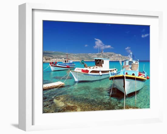 Fishing Boats at Anopi Beach, Karpathos, Dodecanese, Greek Islands, Greece, Europe-Sakis Papadopoulos-Framed Photographic Print