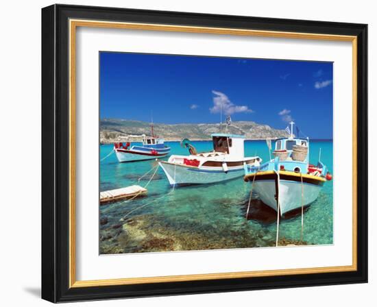 Fishing Boats at Anopi Beach, Karpathos, Dodecanese, Greek Islands, Greece, Europe-Sakis Papadopoulos-Framed Photographic Print