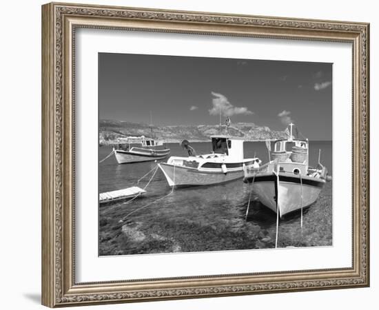 Fishing Boats at Anopi Beach, Karpathos, Dodecanese, Greek Islands, Greece, Europe-Sakis Papadopoulos-Framed Photographic Print