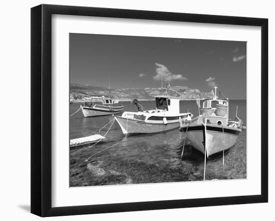 Fishing Boats at Anopi Beach, Karpathos, Dodecanese, Greek Islands, Greece, Europe-Sakis Papadopoulos-Framed Photographic Print