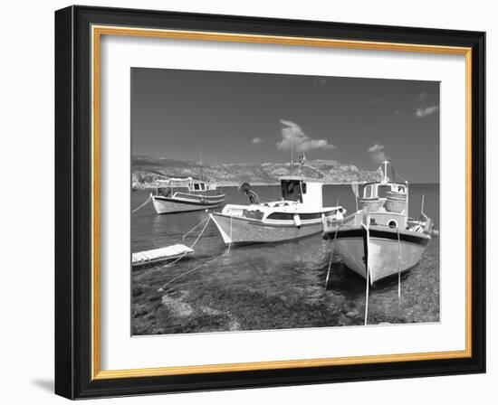 Fishing Boats at Anopi Beach, Karpathos, Dodecanese, Greek Islands, Greece, Europe-Sakis Papadopoulos-Framed Photographic Print