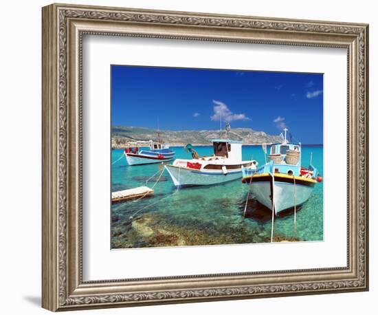 Fishing Boats at Anopi Beach, Karpathos, Dodecanese, Greek Islands, Greece, Europe-Sakis Papadopoulos-Framed Photographic Print