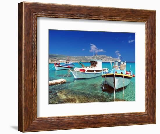 Fishing Boats at Anopi Beach, Karpathos, Dodecanese, Greek Islands, Greece, Europe-Sakis Papadopoulos-Framed Photographic Print