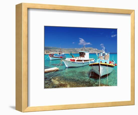 Fishing Boats at Anopi Beach, Karpathos, Dodecanese, Greek Islands, Greece, Europe-Sakis Papadopoulos-Framed Photographic Print