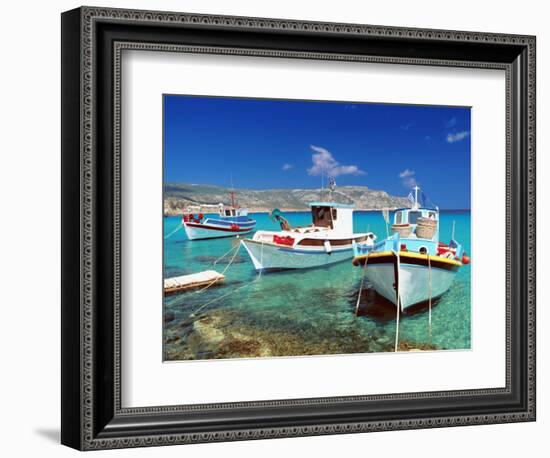 Fishing Boats at Anopi Beach, Karpathos, Dodecanese, Greek Islands, Greece, Europe-Sakis Papadopoulos-Framed Photographic Print