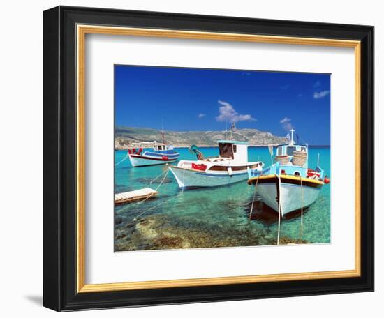 Fishing Boats at Anopi Beach, Karpathos, Dodecanese, Greek Islands, Greece, Europe-Sakis Papadopoulos-Framed Photographic Print