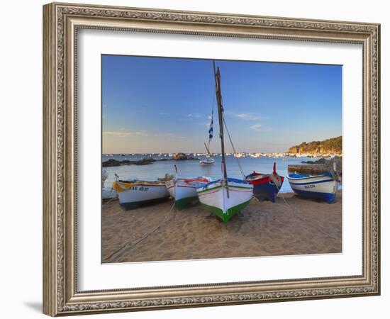 Fishing Boats at Dawn, Calella De Palafrugell, Costa Brava, Catalonia, Spain, Mediterranean, Europe-Stuart Black-Framed Photographic Print