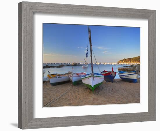 Fishing Boats at Dawn, Calella De Palafrugell, Costa Brava, Catalonia, Spain, Mediterranean, Europe-Stuart Black-Framed Photographic Print