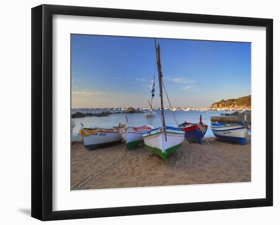 Fishing Boats at Dawn, Calella De Palafrugell, Costa Brava, Catalonia, Spain, Mediterranean, Europe-Stuart Black-Framed Photographic Print