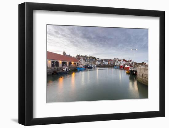 Fishing Boats at Dusk in the Harbour at Pittenweem, Fife, East Neuk, Scotland, United Kingdom-Andrew Sproule-Framed Photographic Print