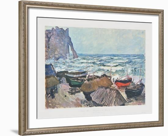 Fishing Boats at Etrétat-Claude Monet-Framed Collectable Print