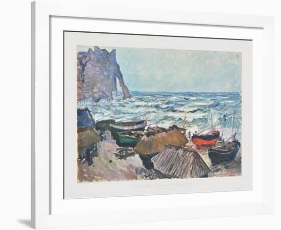 Fishing Boats at Etrétat-Claude Monet-Framed Collectable Print