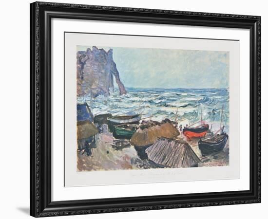 Fishing Boats at Etrétat-Claude Monet-Framed Collectable Print