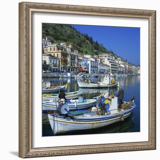 Fishing Boats at Port Town of Neapoli, Peloponnese, Greece, Europe-Tony Gervis-Framed Photographic Print