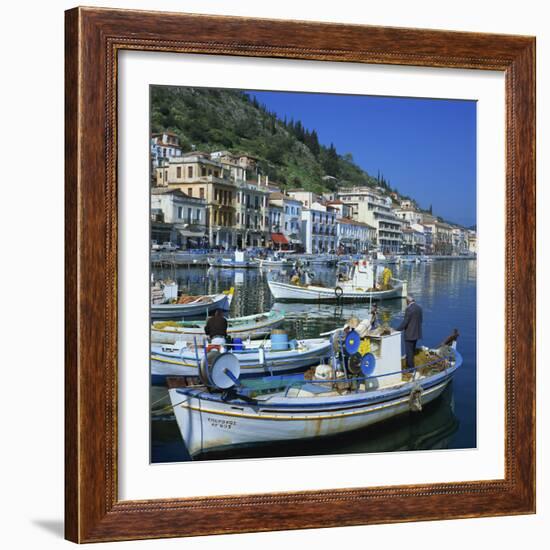 Fishing Boats at Port Town of Neapoli, Peloponnese, Greece, Europe-Tony Gervis-Framed Photographic Print