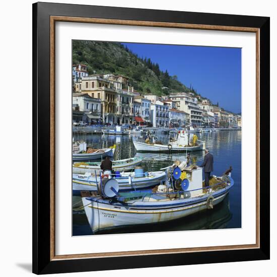 Fishing Boats at Port Town of Neapoli, Peloponnese, Greece, Europe-Tony Gervis-Framed Photographic Print