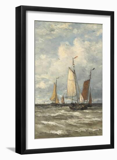 Fishing boats at sea. 1897-Hendrik Willem Mesdag-Framed Giclee Print