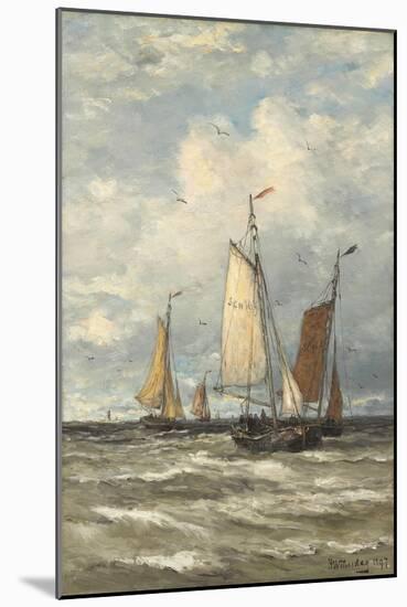 Fishing boats at sea. 1897-Hendrik Willem Mesdag-Mounted Giclee Print