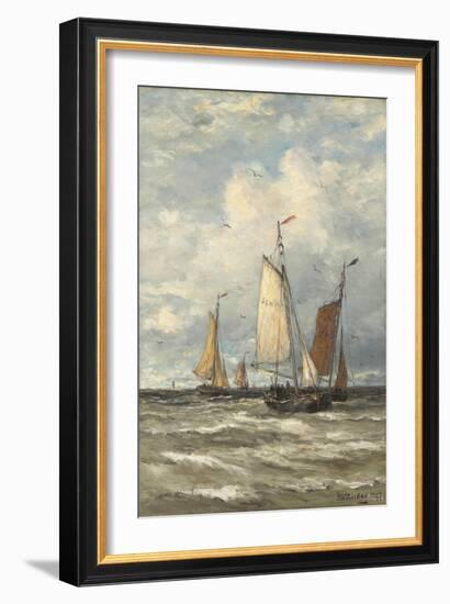 Fishing boats at sea. 1897-Hendrik Willem Mesdag-Framed Giclee Print