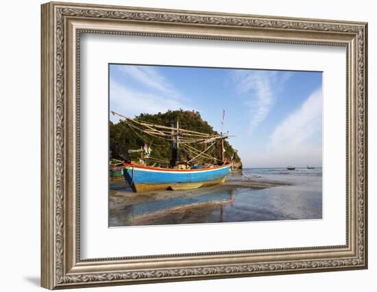 Fishing Boats at Sunset, Thailand-Christian Kober-Framed Photographic Print