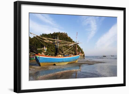 Fishing Boats at Sunset, Thailand-Christian Kober-Framed Photographic Print