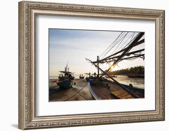 Fishing Boats at Sunset, Thailand-Christian Kober-Framed Photographic Print