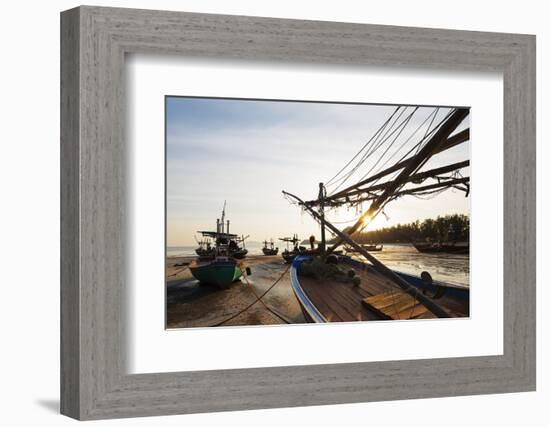 Fishing Boats at Sunset, Thailand-Christian Kober-Framed Photographic Print