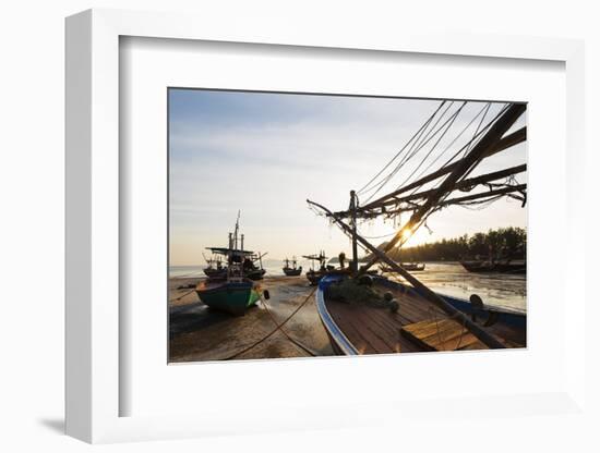 Fishing Boats at Sunset, Thailand-Christian Kober-Framed Photographic Print